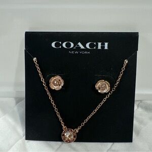 Coach Rose Gold Stud with necklace